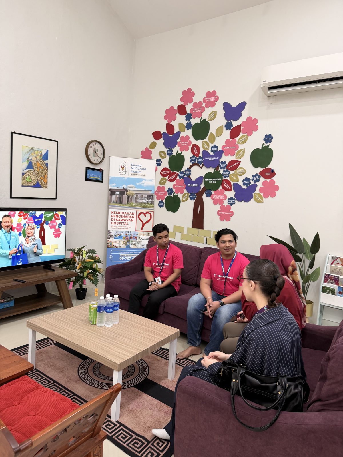 Inside the house, where families gather between treatment days